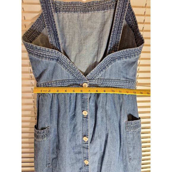 Madewell Size 2 Blue Denim Button Up Dress - Picture 6 of 12
